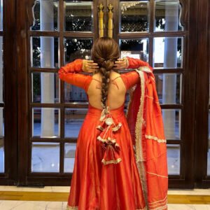 Rust Orange Gotta Work Anarkali Suit Set