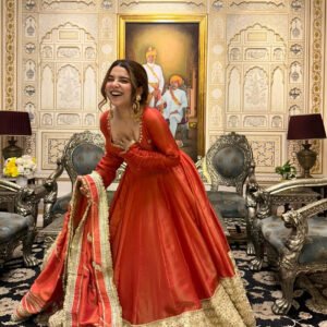 Rust Orange Gotta Work Anarkali Suit Set