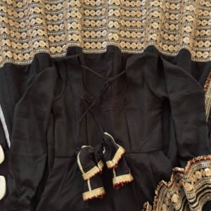Black Color Gotta Work Anarkali Suit
