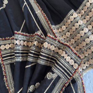 Black Color Gotta Work Anarkali Suit