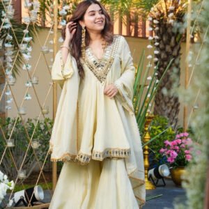 Ivory Shishmahal Palazzo Suit
