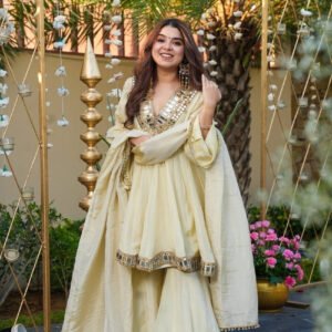 Ivory Shishmahal Palazzo Suit
