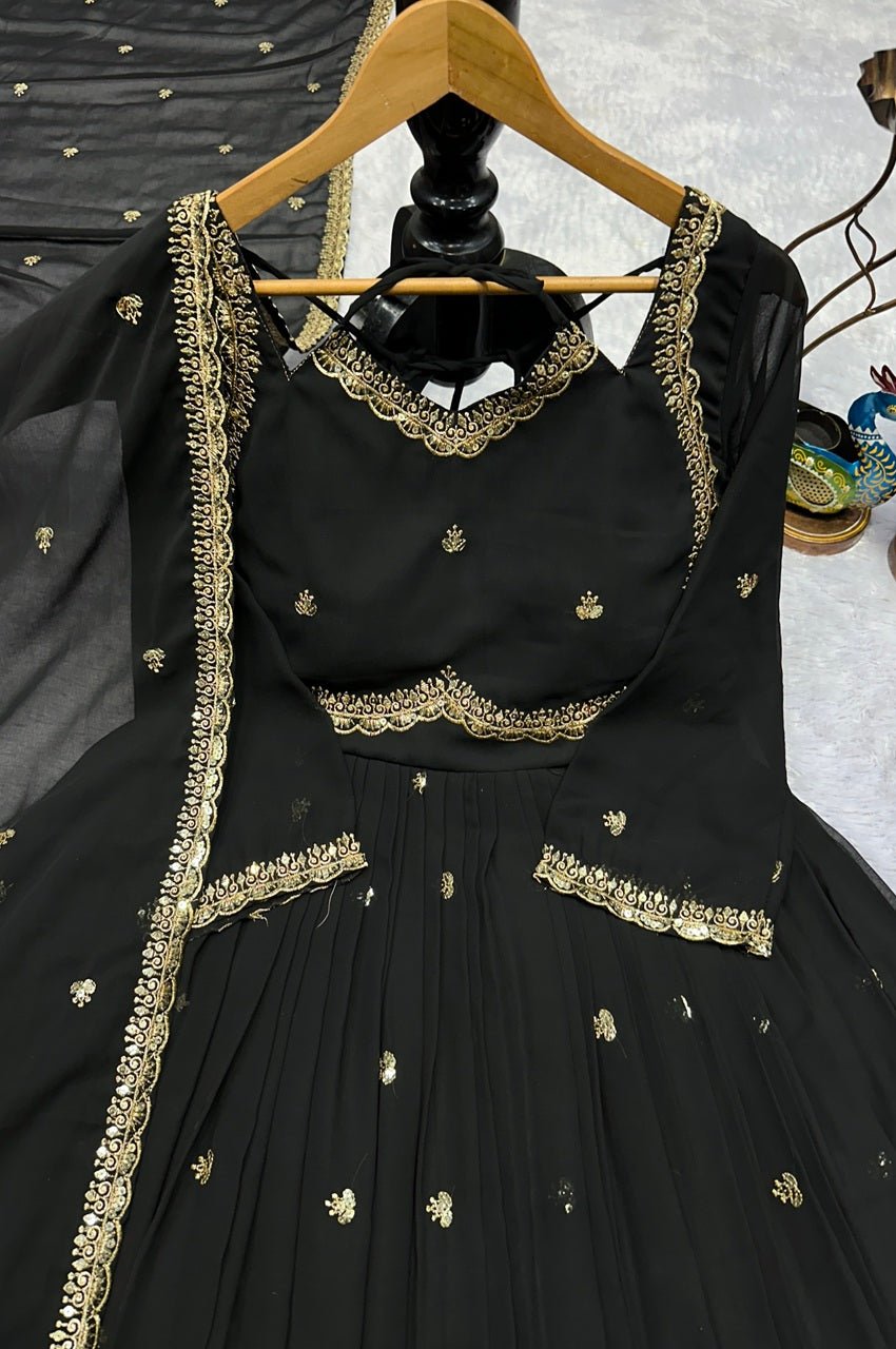 Black Georgette Anarkali Suit Set Black Georgette Anarkali Suit Set