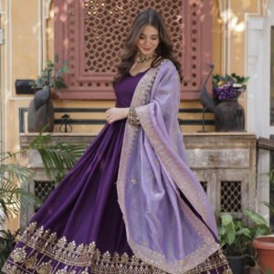 Purple Wedding Wear Gown