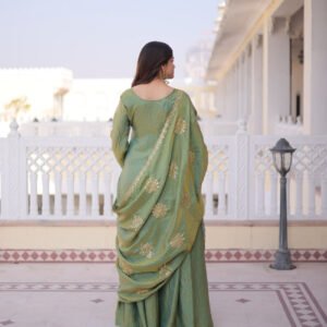 Misty Green Fendi Crush Sharara Set