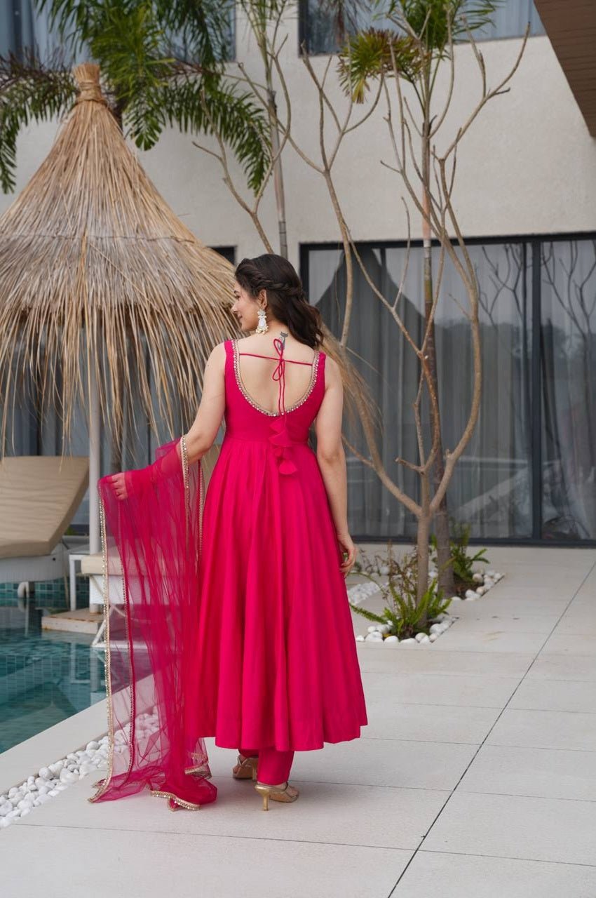 Pink Gorgeous Anarkali Suit Set Pink Gorgeous Anarkali Suit Set