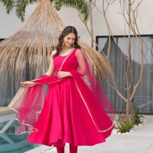 Pink Gorgeous Anarkali Suit Set