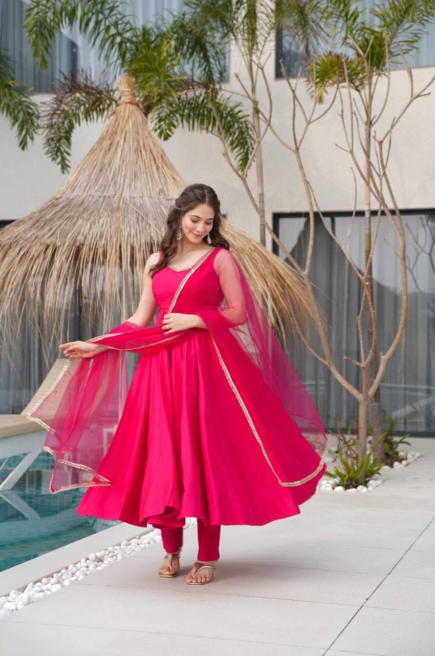 Pink Gorgeous Anarkali Suit Set Pink Gorgeous Anarkali Suit Set