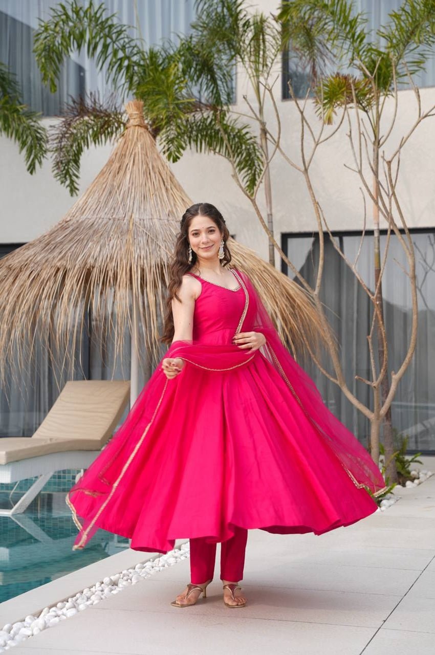 Pink Gorgeous Anarkali Suit Set Pink Gorgeous Anarkali Suit Set