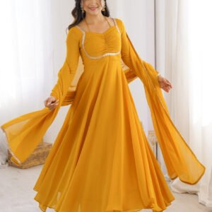 Sunshine Yellow Fancy Anarkali Gown