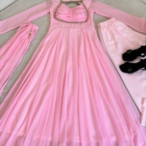 Pink Fancy Anarkali Gown Set
