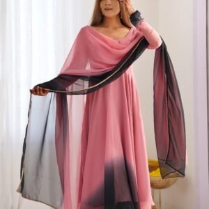 Elegant Pink Fox Georgette Anarkali Suit