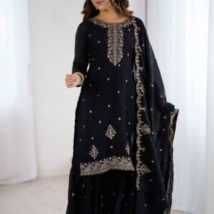 Black Kediya Style Sharara Suit
