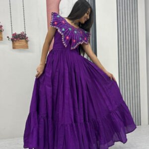 Premium Purple Roman Fabric Gown