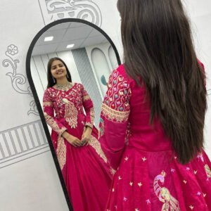 Crimson Color Crop Top Lehenga with Embroidered Shrug