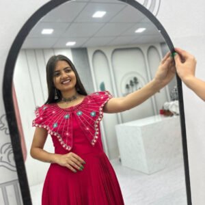 Premium Passion Color Roman Fabric Gown