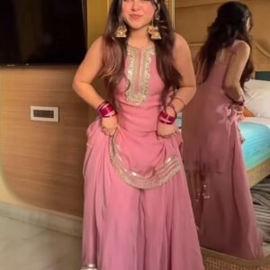 Pink Occasion Wear Sharara Set