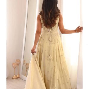 Daisy White Cosmos Anarkali Gown Set