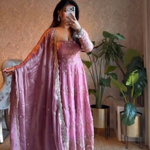 Carnival Pink Heavy Anarkali Suit Set