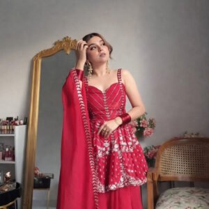 Gulal Georgette Sharara Set with Heavy Sequins & Zari Embroidery
