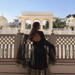 Black Noor Anarkali Gown Suit Set