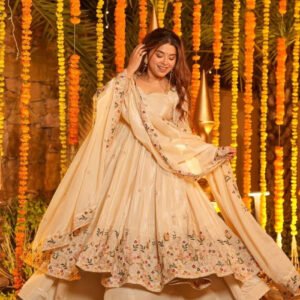 Off-White Wedding Special Palazzo Suit Set