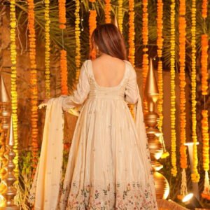 Off-White Wedding Special Palazzo Suit Set