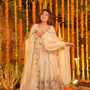 Off-White Wedding Special Palazzo Suit Set
