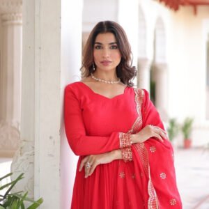 Wedding Special Red Anarkali Gown Set