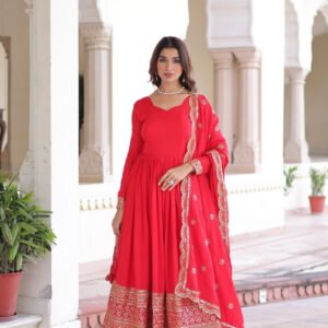 Wedding Special Red Anarkali Gown Set