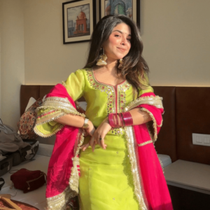 Neon Faux Blooming Sharara Set