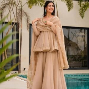 Tabby Organza Mukesh Work Kurta Suit