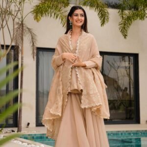 Tabby Organza Mukesh Work Kurta Suit